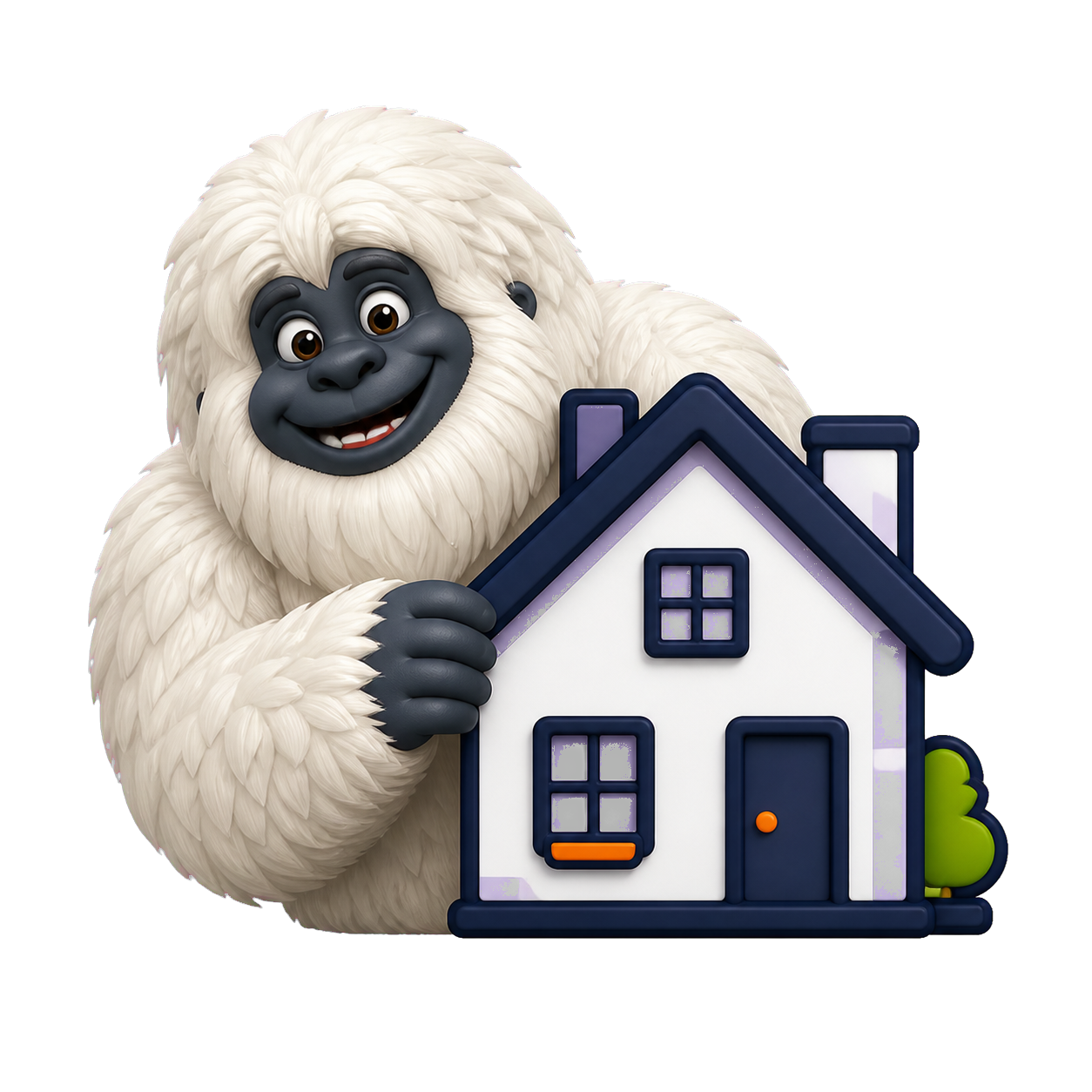 Yeti wyglądający zza karty ubezpieczenia domu